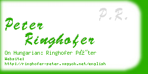 peter ringhofer business card